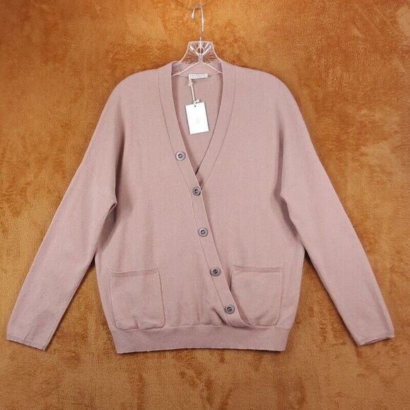 BRUNELLO CUCINELLI Sweater Womens Large Dusty Pink Pullover 100% Cashmere Knit - Picture 1 of 8